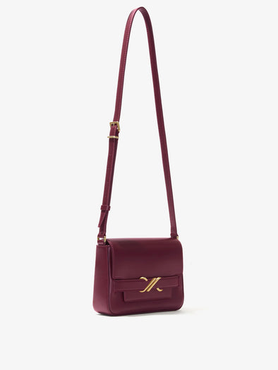 Side image of Monogram Box Bag in DARK RED