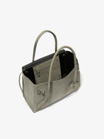 Interior image of Tate Bag in Nubuck Calf in SLATE