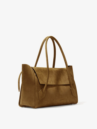 Proenza Schouler Side image of Tate Bag in Nubuck Calf in TOBACCO