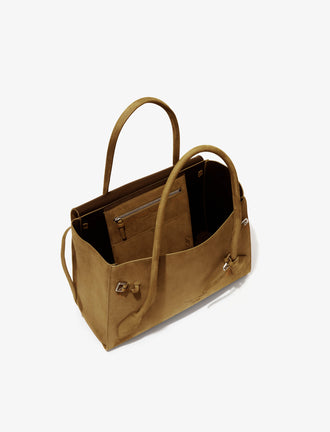 Proenza Schouler Interior image of Tate Bag in Nubuck Calf in TOBACCO
