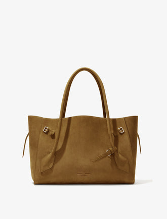 Proenza Schouler Front image of Tate Bag in Nubuck Calf in TOBACCO