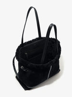 Proenza Schouler interior image of Days Tote in Shearling Backed Suede in black