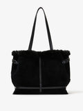 Proenza Schouler front image of Days Tote in Shearling Backed Suede in black