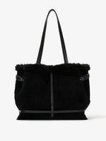 Proenza Schouler front image of Days Tote in Shearling Backed Suede in black