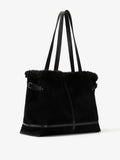 Proenza Schouler side image of Days Tote in Shearling Backed Suede in black
