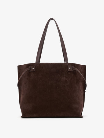 Proenza Schouler Back image of Days Tote in Soft Suede in Chocolate