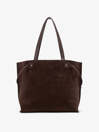 Proenza Schouler Back image of Days Tote in Soft Suede in Chocolate