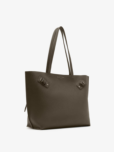 Proenza Schouler Side image of Days Tote in Pebbled Calf Skin in Olive
