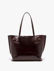 Proenza Schouler Front image of Days Tote in Pull Up Calf Skin in Dark Brown