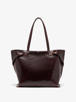 Proenza Schouler Back image of Days Tote in Pull Up Calf Skin in Dark Brown