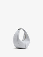 Side image of Mini Slide Bag in Soft Suede in Smoke