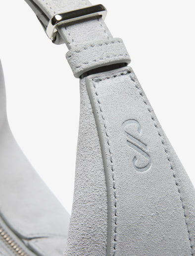 Detail image of Mini Slide Bag in Soft Suede in Smoke