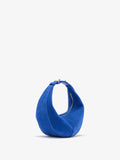 Side image of Mini Slide Bag in Soft Suede in Cobalt