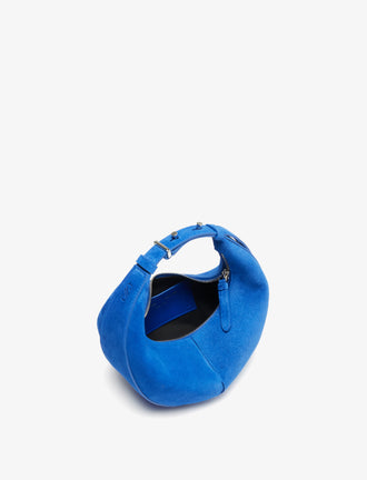Aerial image of Mini Slide Bag in Soft Suede in Cobalt