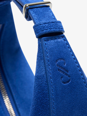 Detail image of Mini Slide Bag in Soft Suede in Cobalt