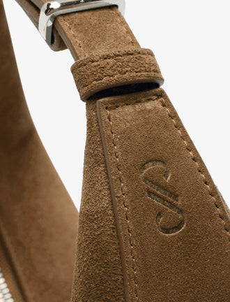 Detail image of Mini Slide Bag in Soft Suede in Cumin