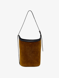 Front image of Brant Bucket Bag in Soft Suede in Fern