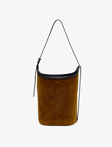 Back image of Brant Bucket Bag in Soft Suede in Fern