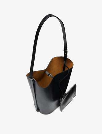 Proenza Schouler interior image of Brant Bucket Bag in Smooth Calf in black