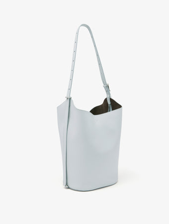 Side image of Brant Bucket Bag in Smooth Calf in Smoke