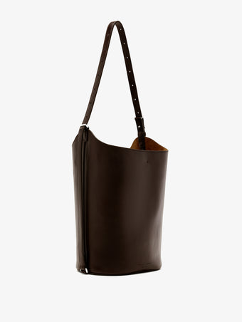 Proenza Schouler Side image of Brant Bucket Bag in Smooth Calf in Chocolate