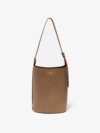 Front image of Brant Bucket Bag in Smooth Calf in Cumin