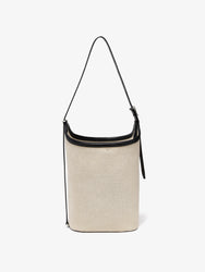 Proenza Schouler front image of Brant Bucket Bag in Natural Linen in natural/black