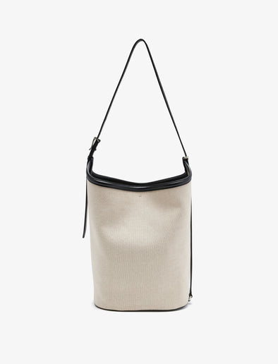 Proenza Schouler back image of Brant Bucket Bag in Natural Linen in natural/black