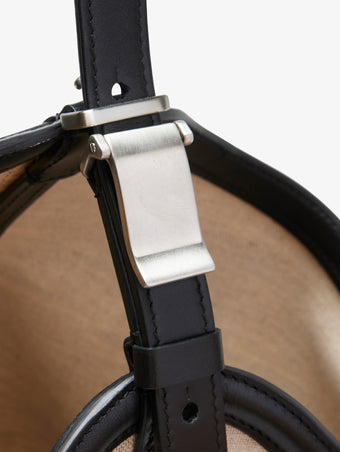 Proenza Schouler detail image of Brant Bucket Bag in Natural Linen in natural/black