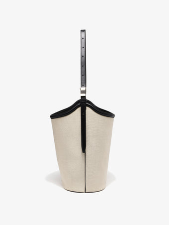 Proenza Schouler profile image of Brant Bucket Bag in Natural Linen in natural/black