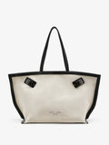 Proenza Schouler front image of Days Tote in Natural Linen in natural/black