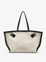 Proenza Schouler front image of Days Tote in Natural Linen in natural/black