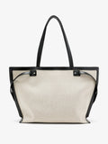 Proenza Schouler back image of Days Tote in Natural Linen in natural/black