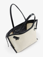 Proenza Schouler interior image of Days Tote in Natural Linen in natural/black