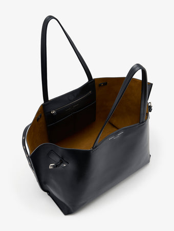 Proenza Schouler interior image of Days Carryall in Smooth Calf in black