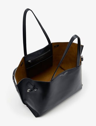 Proenza Schouler interior image of Days Carryall in Smooth Calf in black
