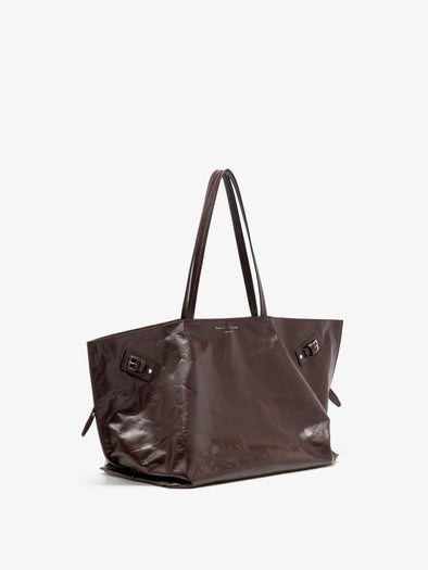 Proenza Schouler Side image of Days Carryall in Paper Calf in Espresso
