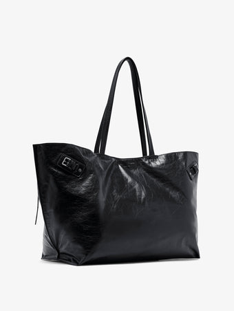 Proenza Schouler Side image of Days Carryall in Paper Calf in Black