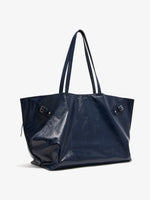 Side image of Days Carryall in Paper Calf in Navy