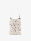 Proenza Schouler Front image of Brant Bucket Bag in Eyelet Covered Smooth Calf in Ecru