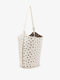 Proenza Schouler Side image of Brant Bucket Bag in Eyelet Covered Smooth Calf in Ecru