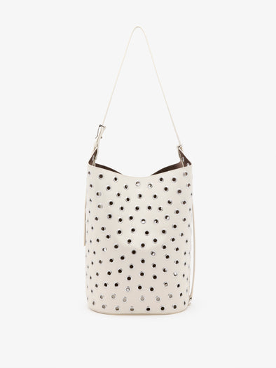 Proenza Schouler Back image of Brant Bucket Bag in Eyelet Covered Smooth Calf in Ecru