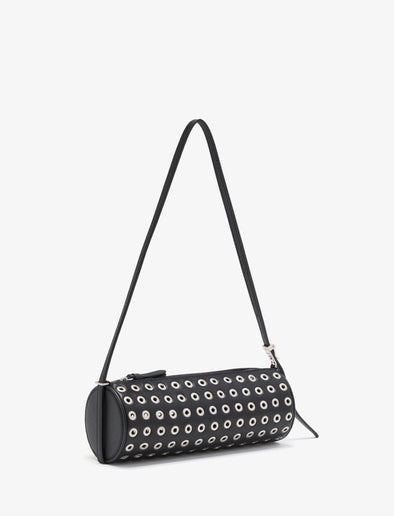 Proenza Schouler side image of Silo Bag in Eyelet Covered Nappa in Black