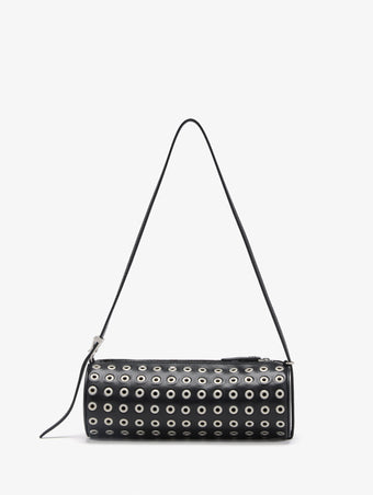 Proenza Schouler back image of Silo Bag in Eyelet Covered Nappa in Black