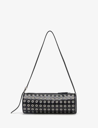 Proenza Schouler back image of Silo Bag in Eyelet Covered Nappa in Black