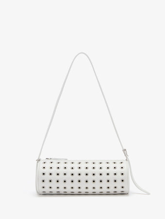 Proenza Schouler front image of Silo Bag in Eyelet Covered Nappa in Optic White