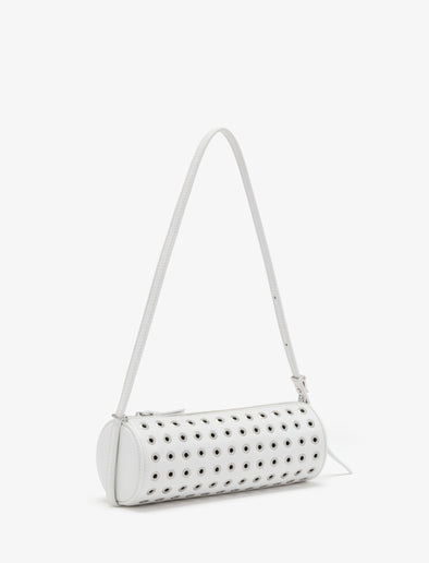 Proenza Schouler side image of Silo Bag in Eyelet Covered Nappa in Optic White