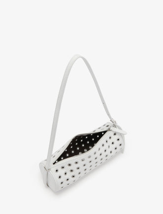 Proenza Schouler interior image of Silo Bag in Eyelet Covered Nappa in Optic White