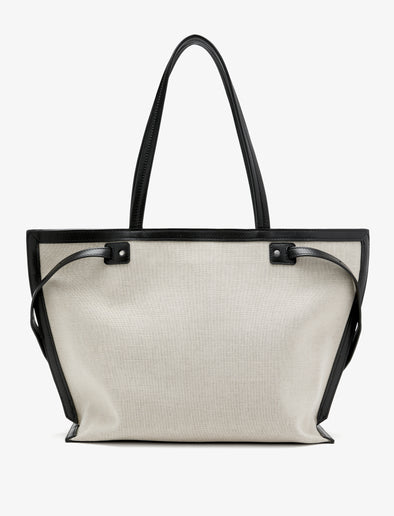 Proenza Schouler back image of Days Carryall in Natural Linen in natural/black
