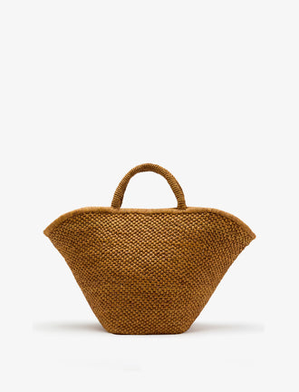Back image of Large Chelsea Tote in Natural Raffia in Honey
